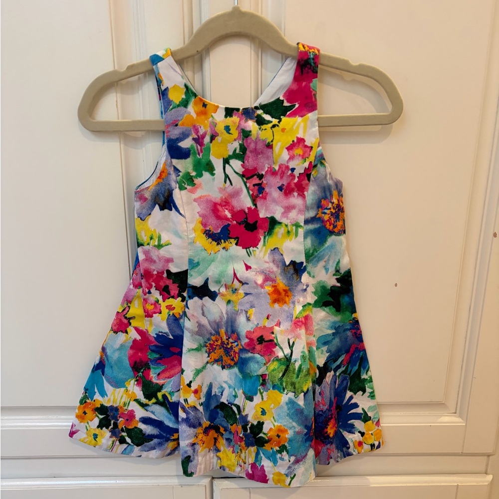 Polo Ralph Lauren Girls Floral Watercolor Dress - Multicolor